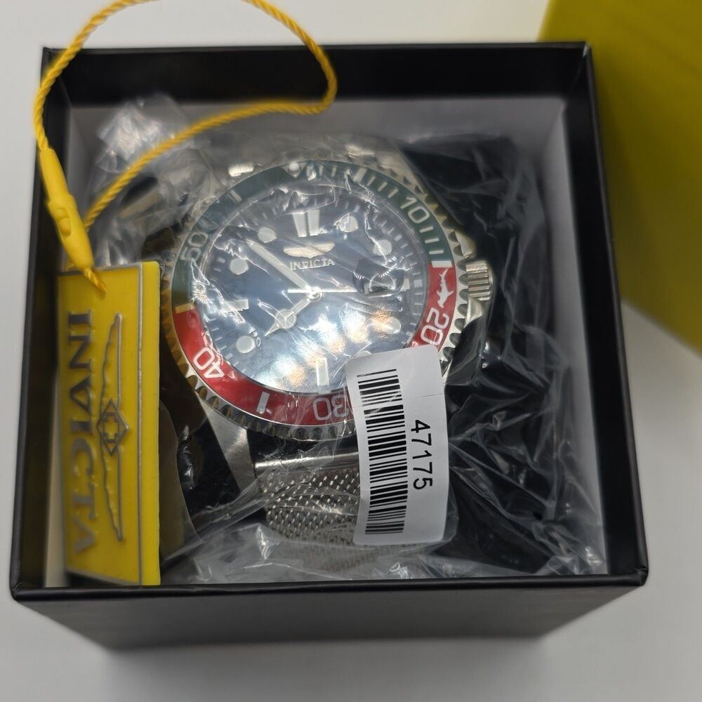 *Preowned*Invicta Pro Diver Men's Quartz Watch,Blue Dial, Red/Green Bezel, 100m - Picture 4 of 4